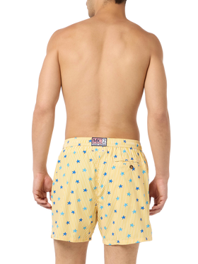 Comfort Light classic stretch swim shorts with starfishes print