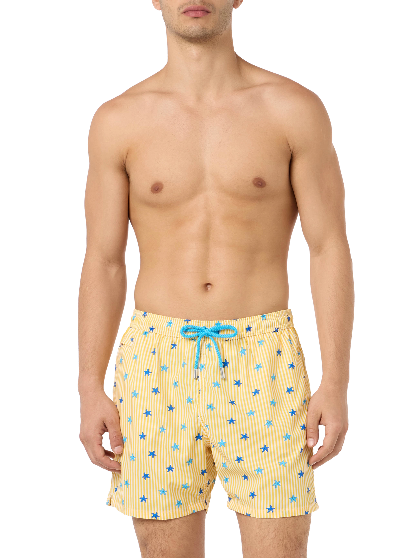 Comfort Light classic stretch swim shorts with starfishes print