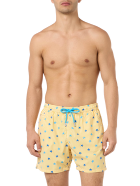 Comfort Light classic stretch swim shorts with starfishes print