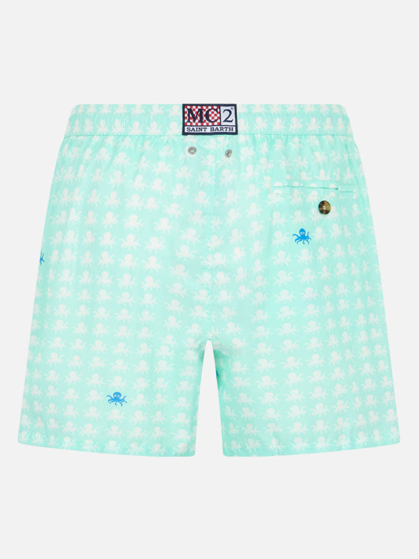 Man Comfort Light swim shorts with octopus print