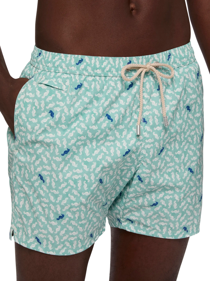 Comfort Light swim shorts with sea horse print