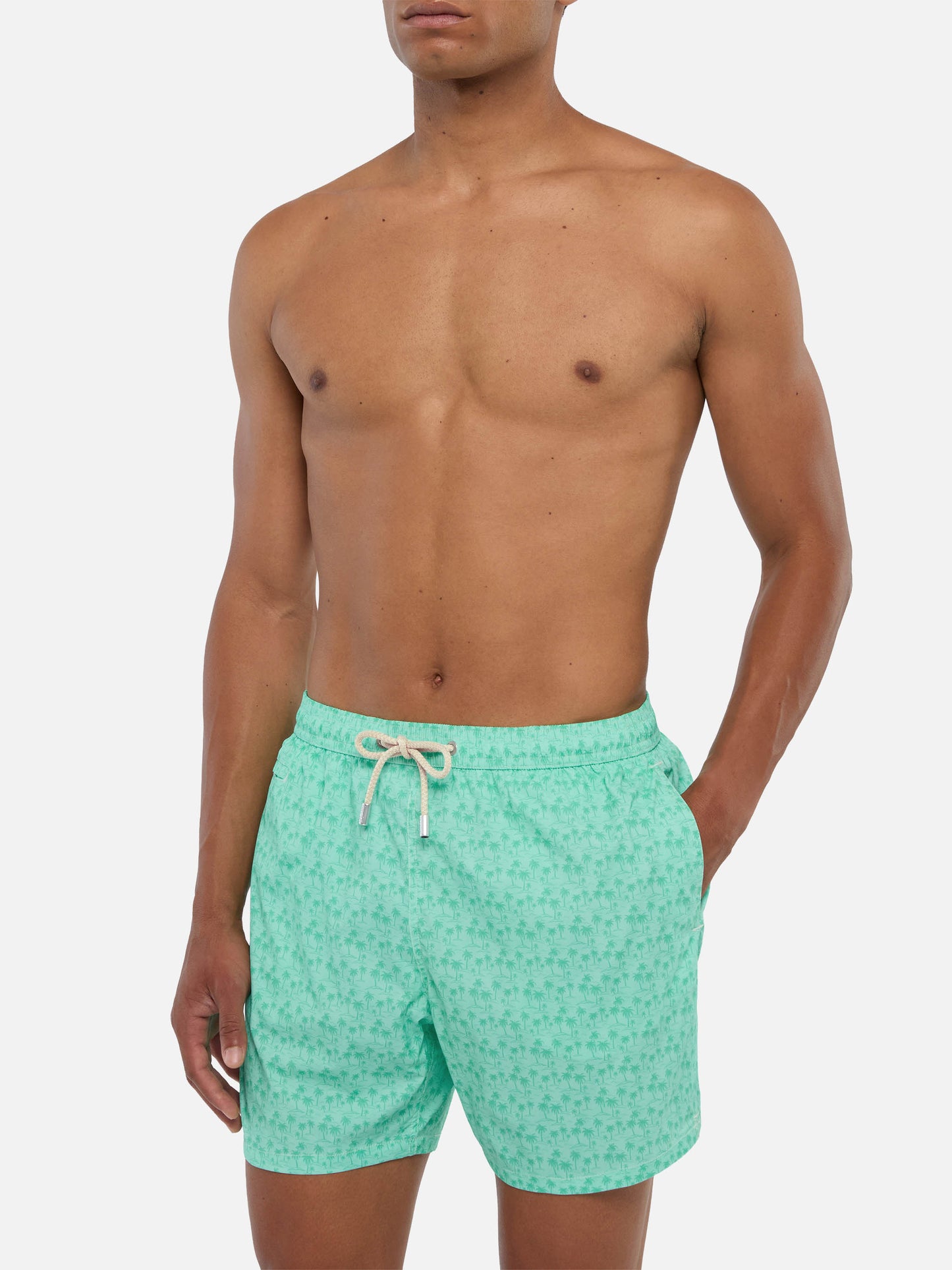 Comfort Light Badeshorts mit Palmen-Print