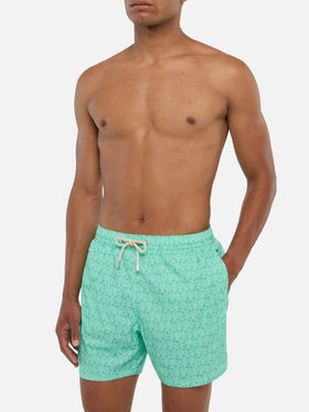 Comfort Light Badeshorts mit Palmen-Print