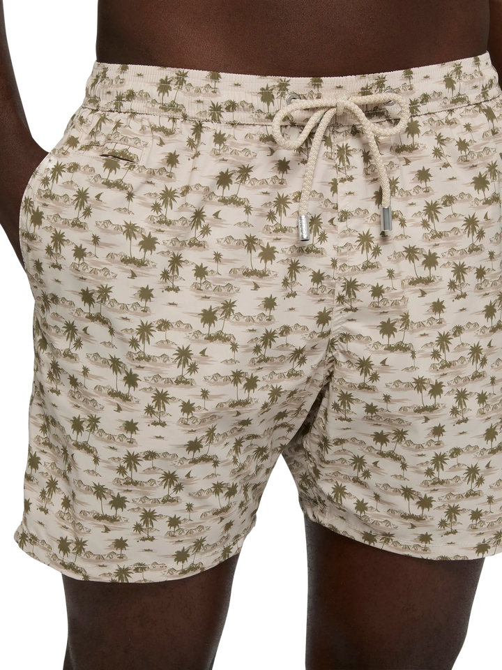 Comfort Light swim shorts with beach print