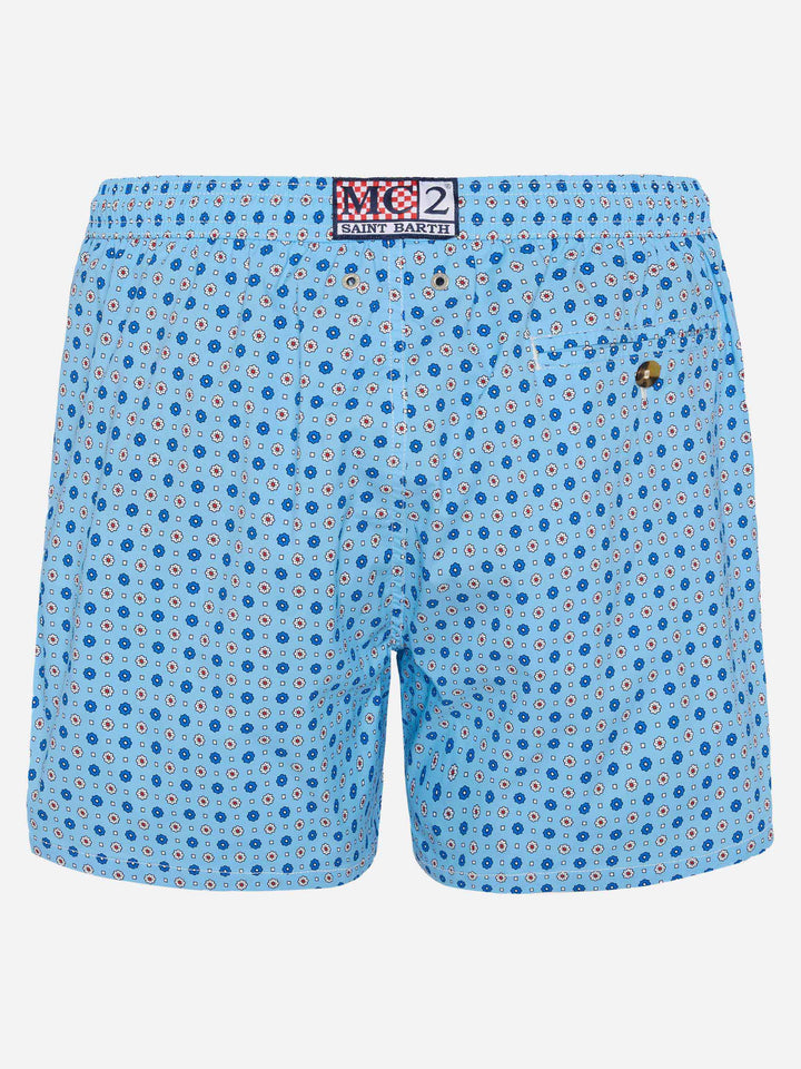 Comfort Light Badeshorts mit Mikro-Krawatten-Print