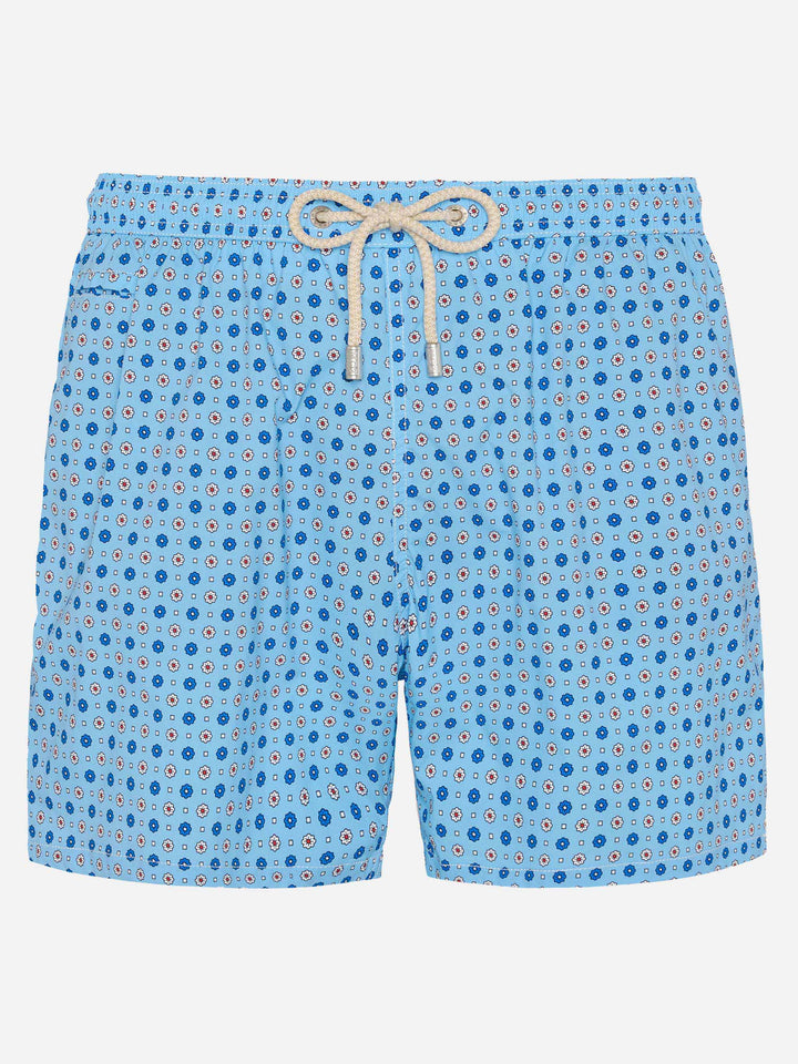 Comfort Light Badeshorts mit Mikro-Krawatten-Print