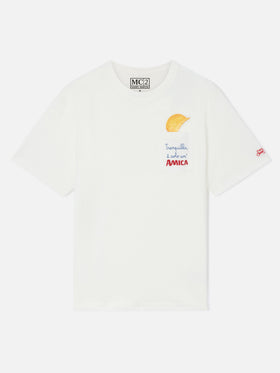Connor t-shirt in white with Amica Chips patch pocket