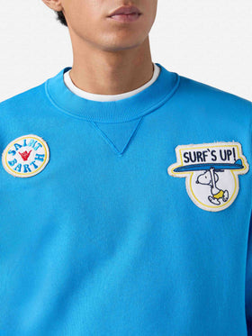 Herren-Sweatshirt aus Baumwollfleece Cooper mit Rundhalsausschnitt und Stickerei