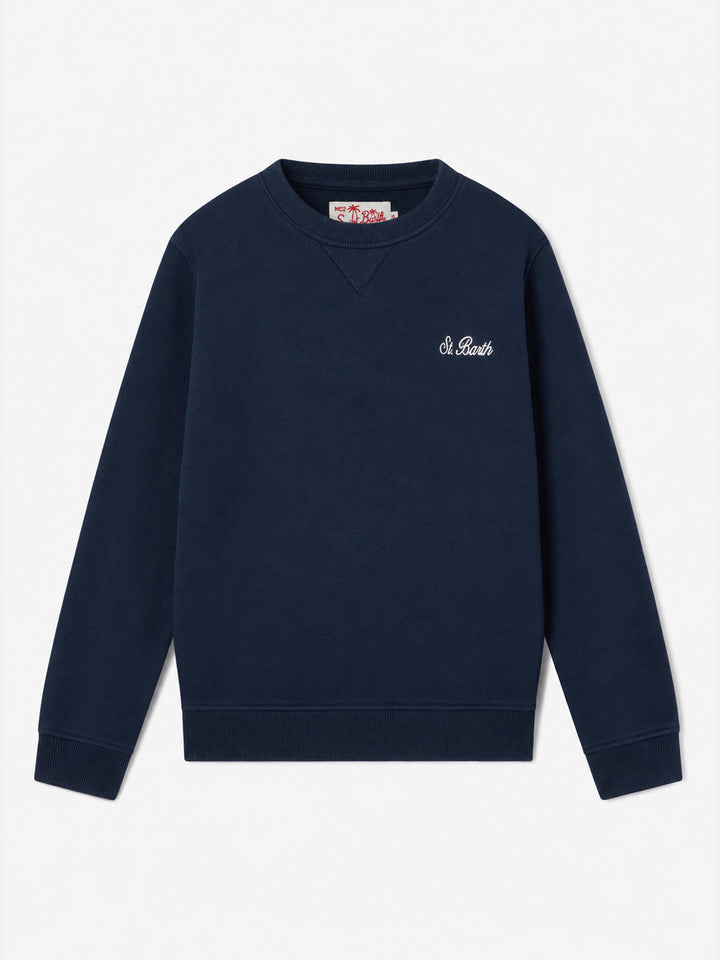 Sweat-shirt ras-du-cou en molleton de coton pour garçon Cooper Jr avec broderie 
