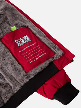 Red bomber jacket Country Jr with furry lining