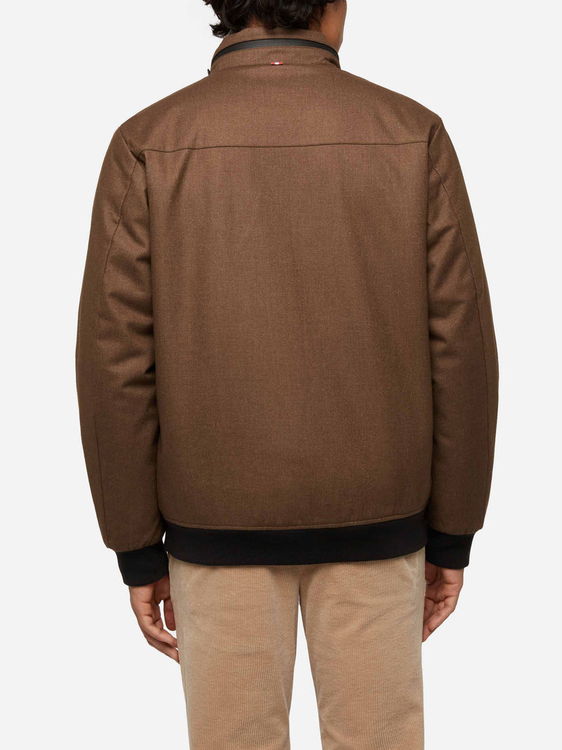 Wooly brown bomber jacket Country with teddy lining