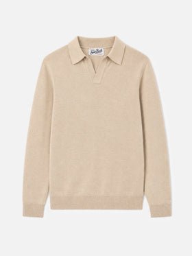 Polo beige Covent en 100% MERINO WOOL 