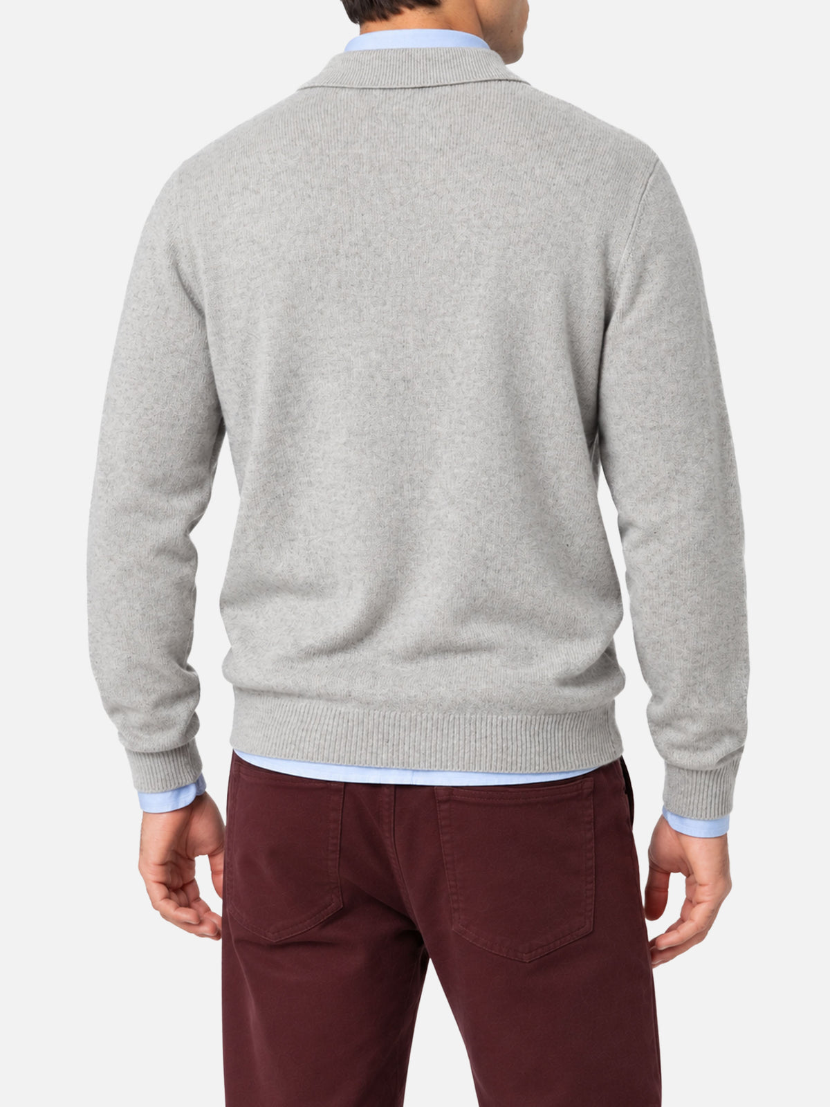 Covent Polopullover aus Kaschmir-Mix in Grau Mélange 
