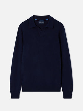 Polo Covent aus navyblauem blue Kaschmir 