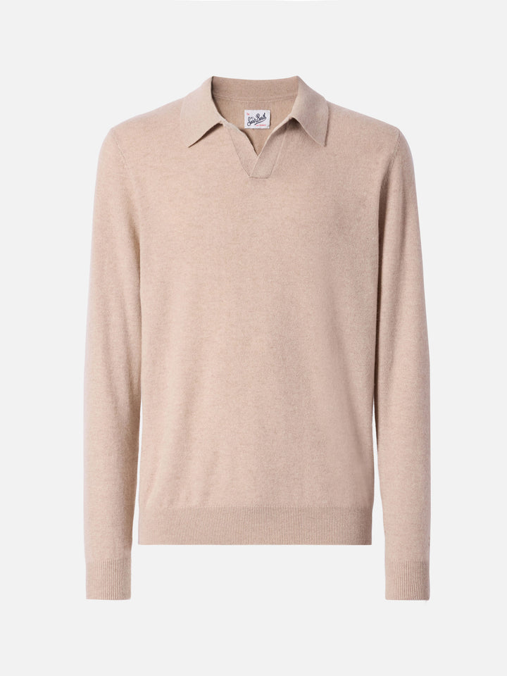 Polo in maglia di cashmere Covent beige