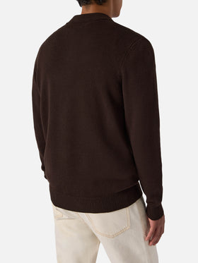 Polo in maglia Covent in lana marrone