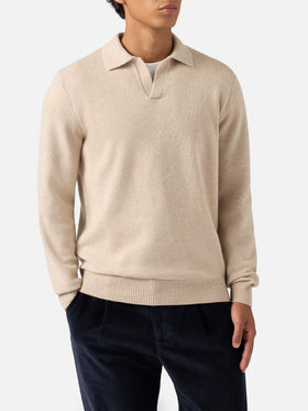 Polo in maglia Covent in lana beige