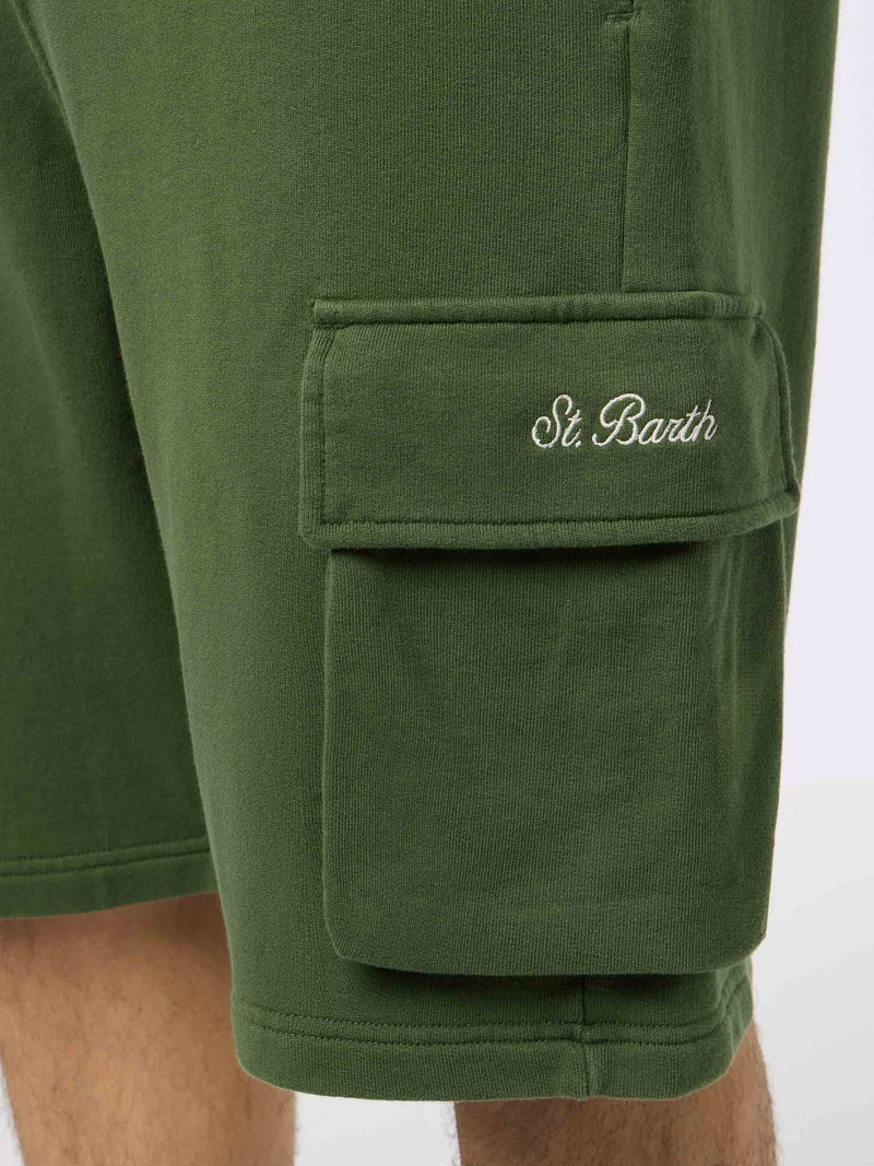 Pantaloncini  cargo da uomo verde militare Cargy