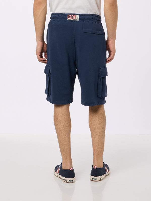 Marineblaue kurze Cargohose für Herren von Cargy