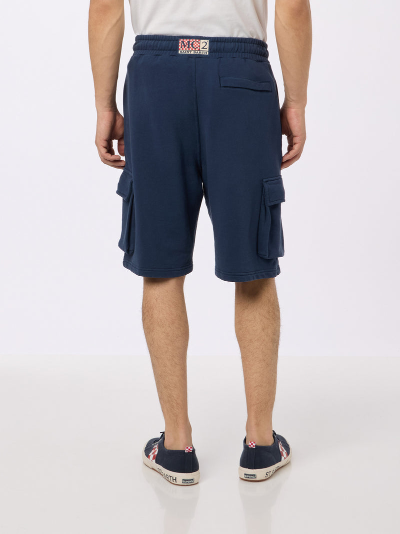 Man navy blue cargo short pants Cargy