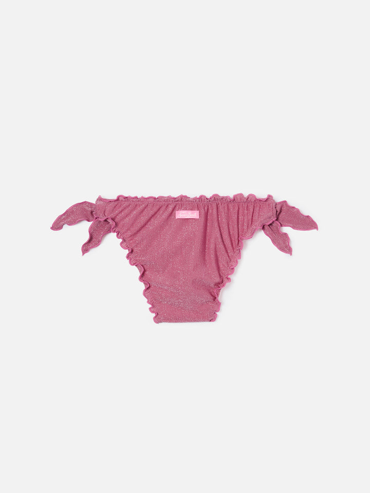 Cric dark pink stretch lurex swim briefs