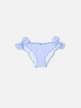 Cric hellblau gestreifte Seersucker-Badehose 