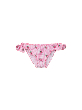 Cric classic seersucker swim briefs with striped print and embroidery