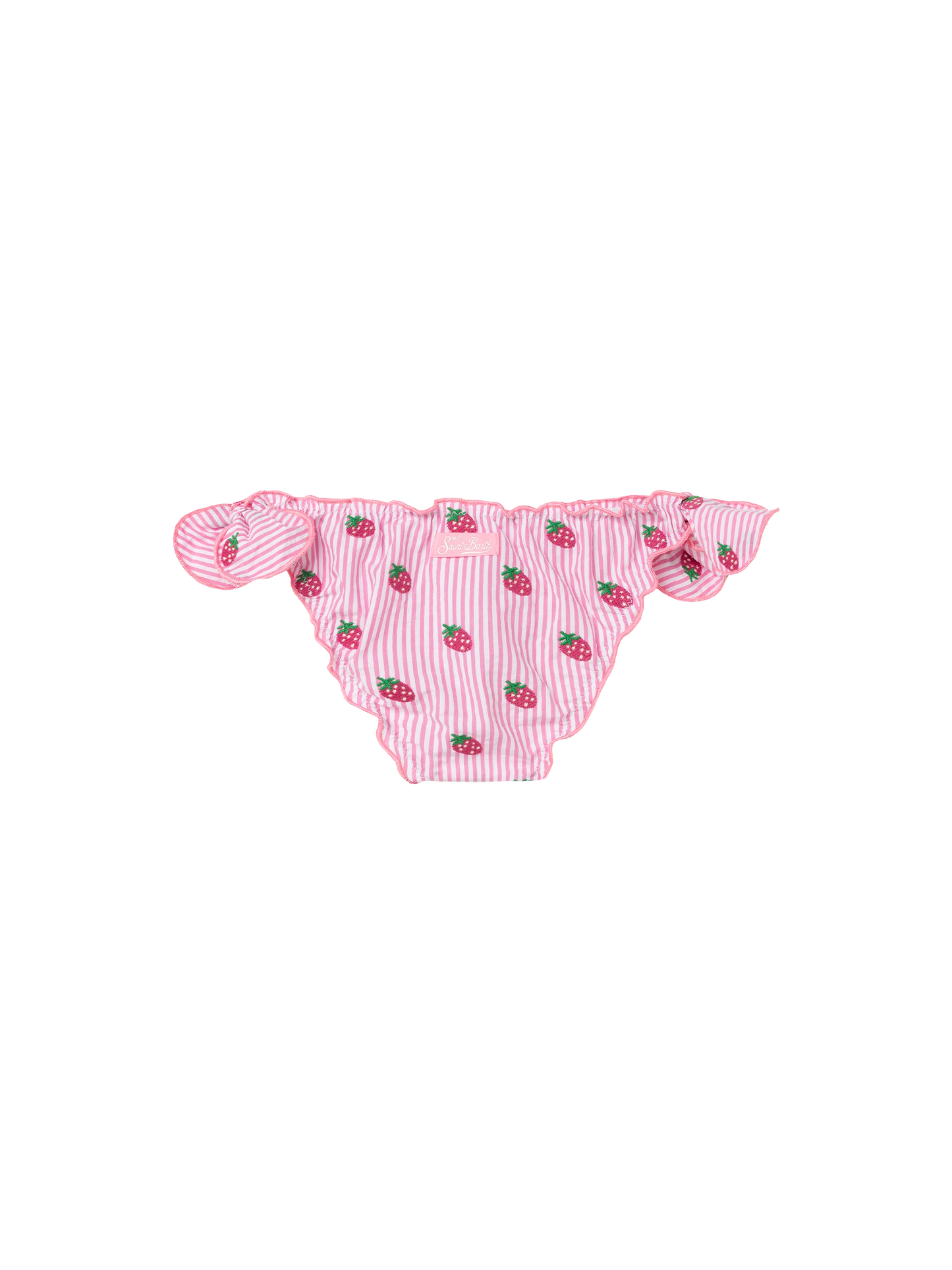 Cric classic seersucker swim briefs with striped print and embroidery