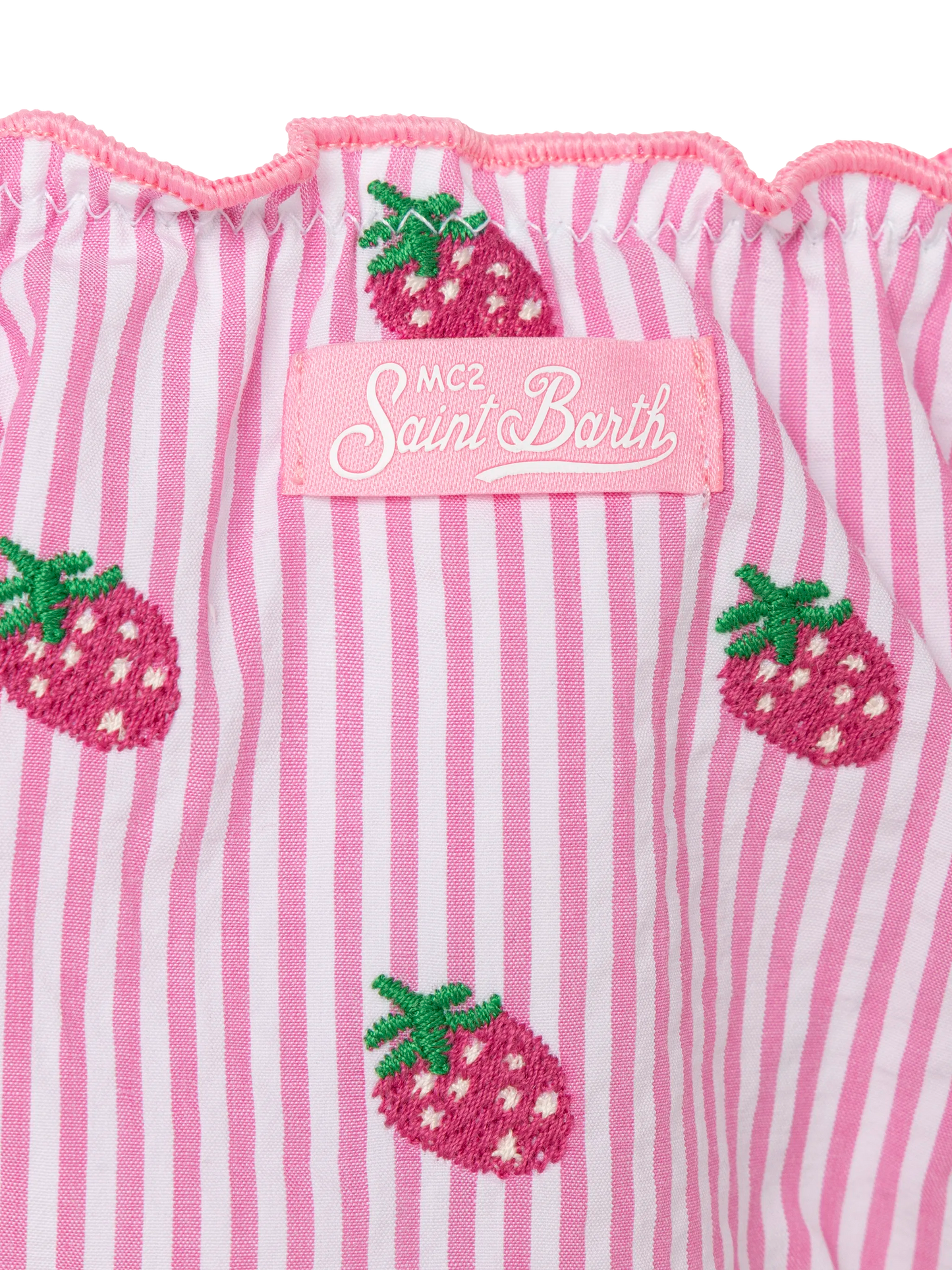 Cric classic seersucker swim briefs with striped print and embroidery
