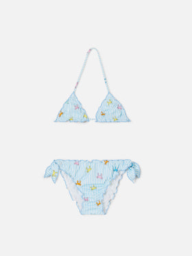 Cris stretch bikini with striped and crab print