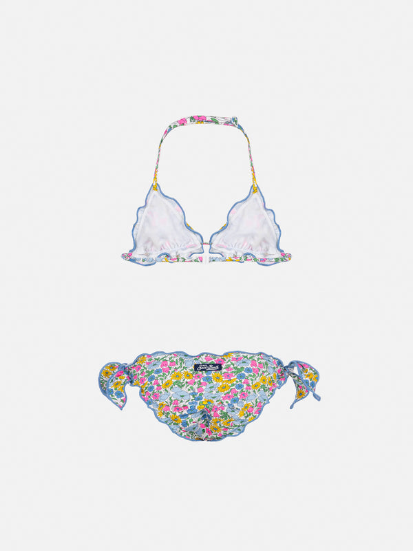 Bikini a triangolo classico Cris con stampa Poppy and Daisy | MADE WITH LIBERTY FABRIC