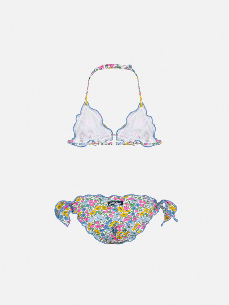 Bikini a triangolo classico Cris con stampa Poppy and Daisy | MADE WITH LIBERTY FABRIC