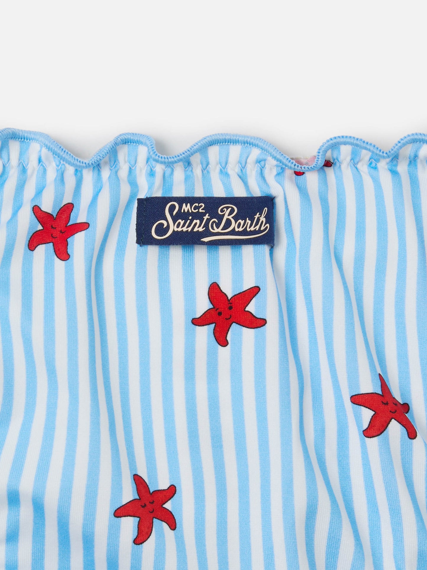 Cris klassischer Triangel-Bikini mit Seestern- und Streifenmuster