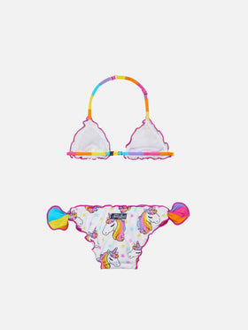 Cris classic triangle bikini with unicorn print