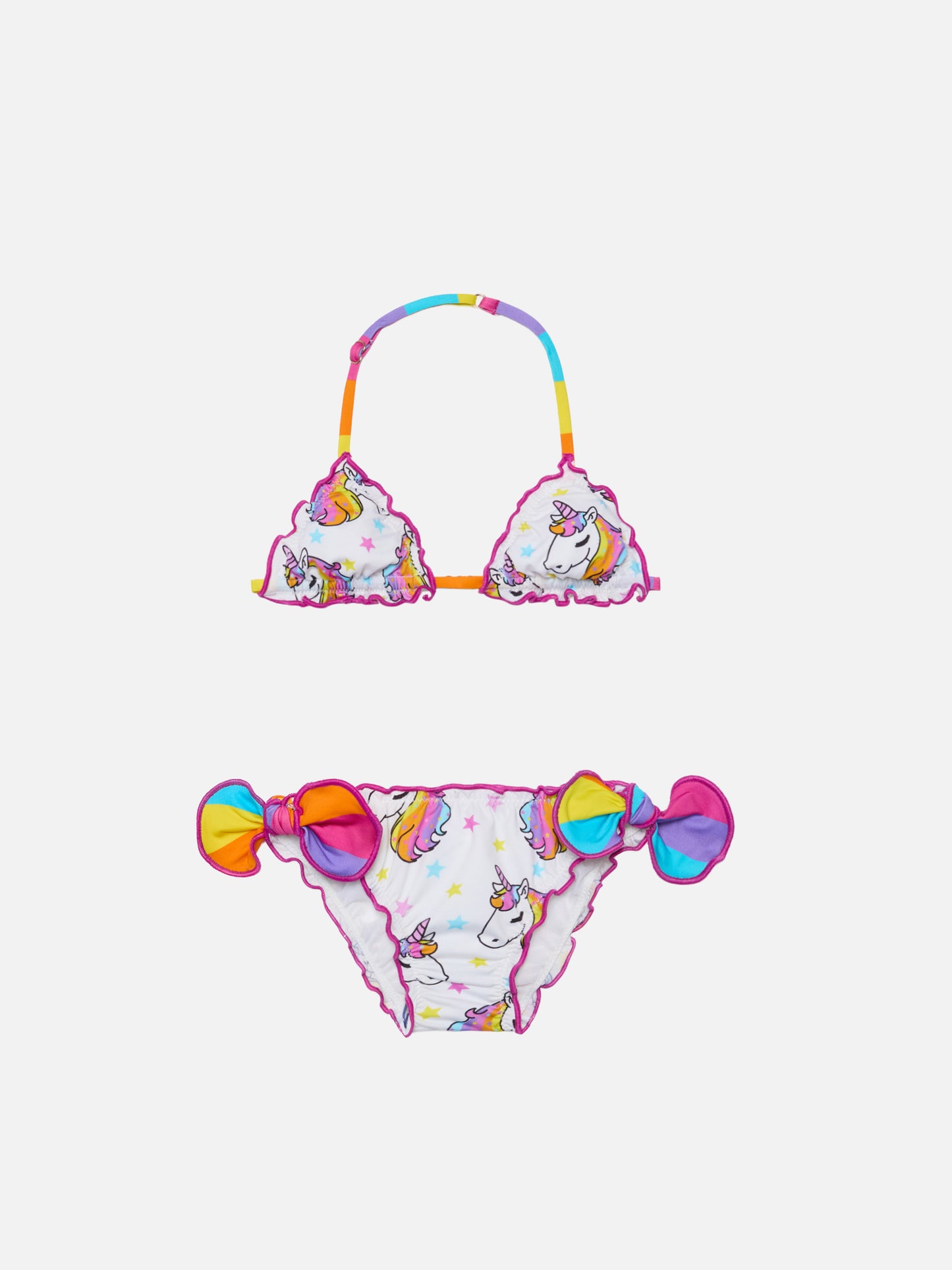 Cris classic triangle bikini with unicorn print