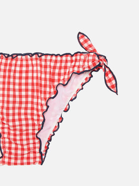 Mädchen-Triangel-Bikini mit Gingham-Print