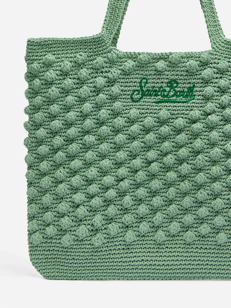 Borsa all'uncinetto verde salvia