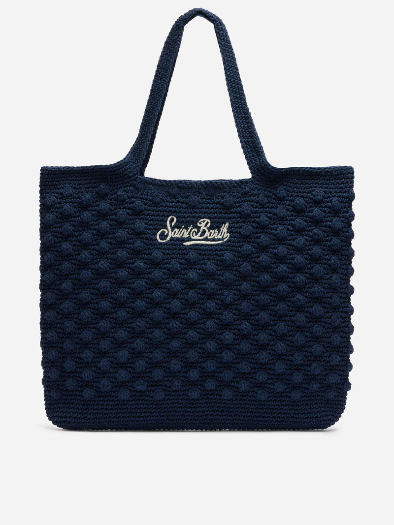 Marineblaue Häkeltasche