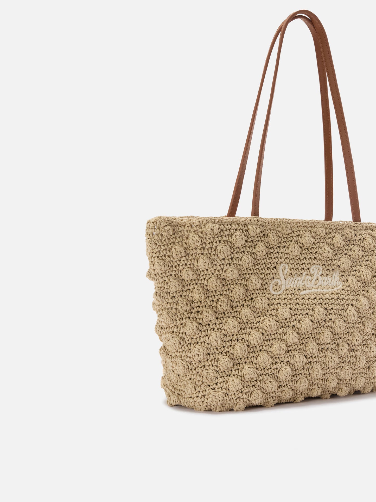 Borsa Tote Crochet medium con logo ricamato