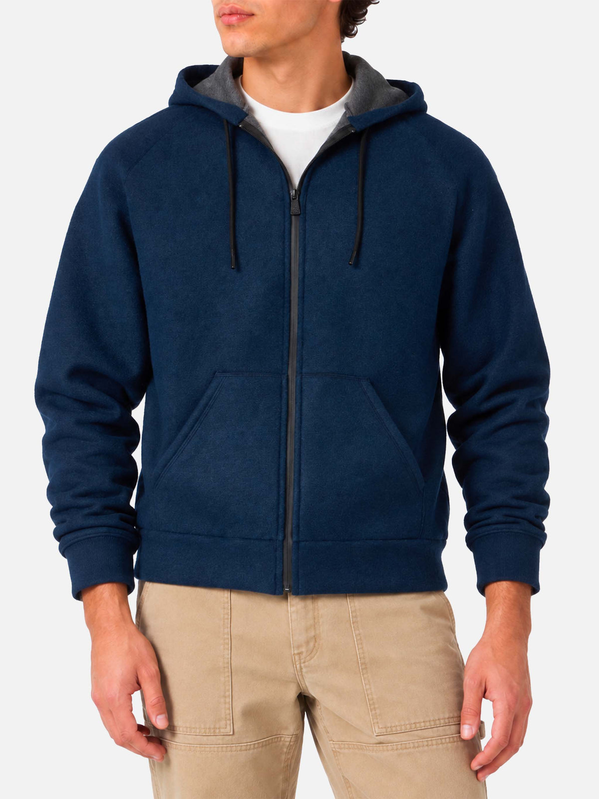 Sudadera Carrel de tejido técnico en color azul marino liso 