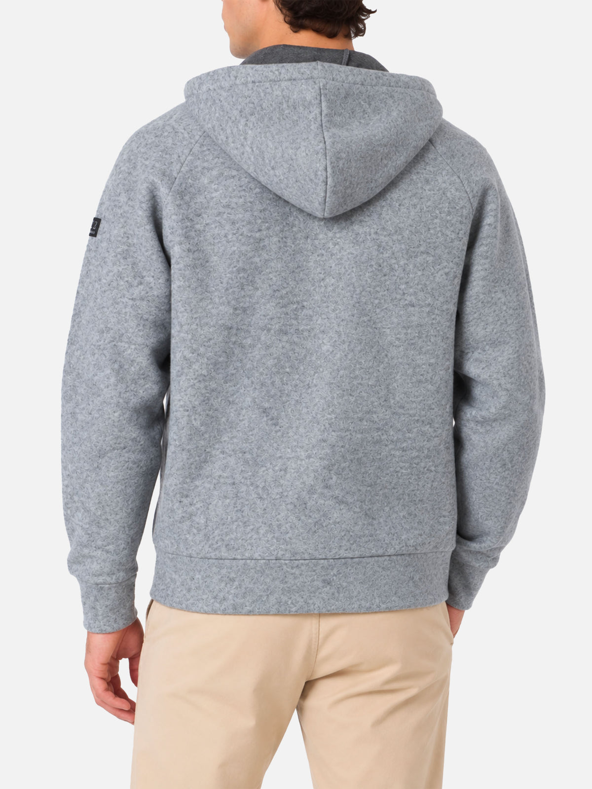 Carrel technical fabric sweatshirt in grey melange solid color
