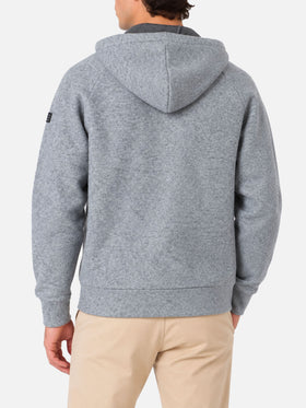 Carrel technical fabric sweatshirt in grey melange solid color