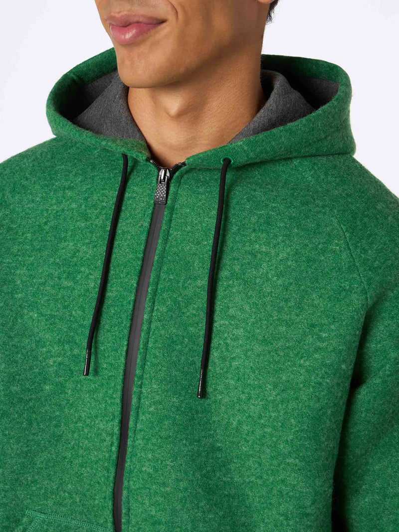 Man green technic fabric sweatshirt Carrel