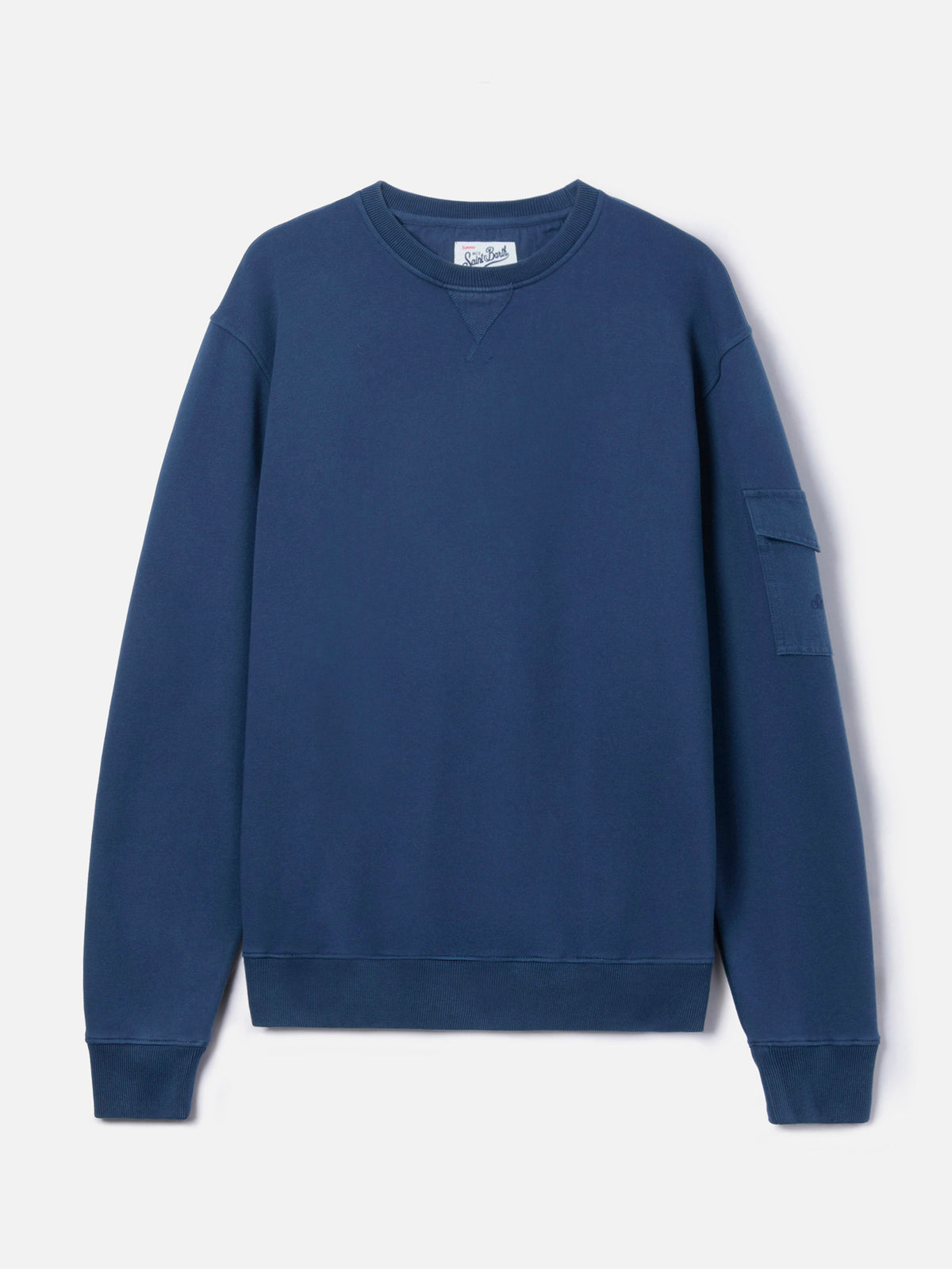 Sweat-shirt Chester en polaire bleu marine avec poche sur la manche 