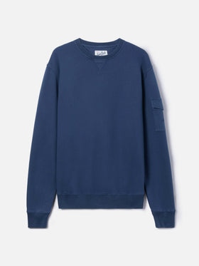Felpa Chester in felpa blu navy con tasca applicata