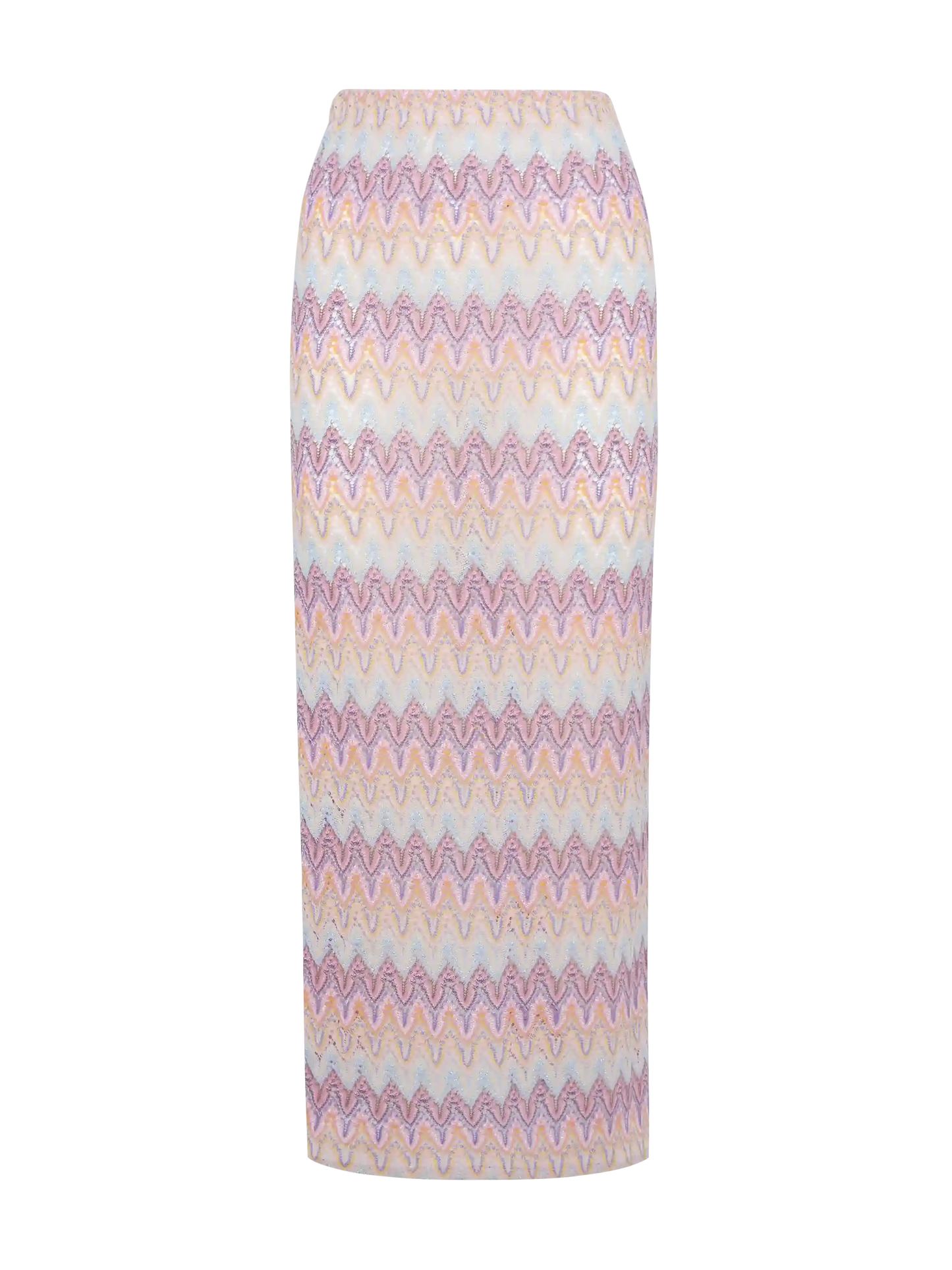 Caytlin long raschel skirt with pastel chevron pattern