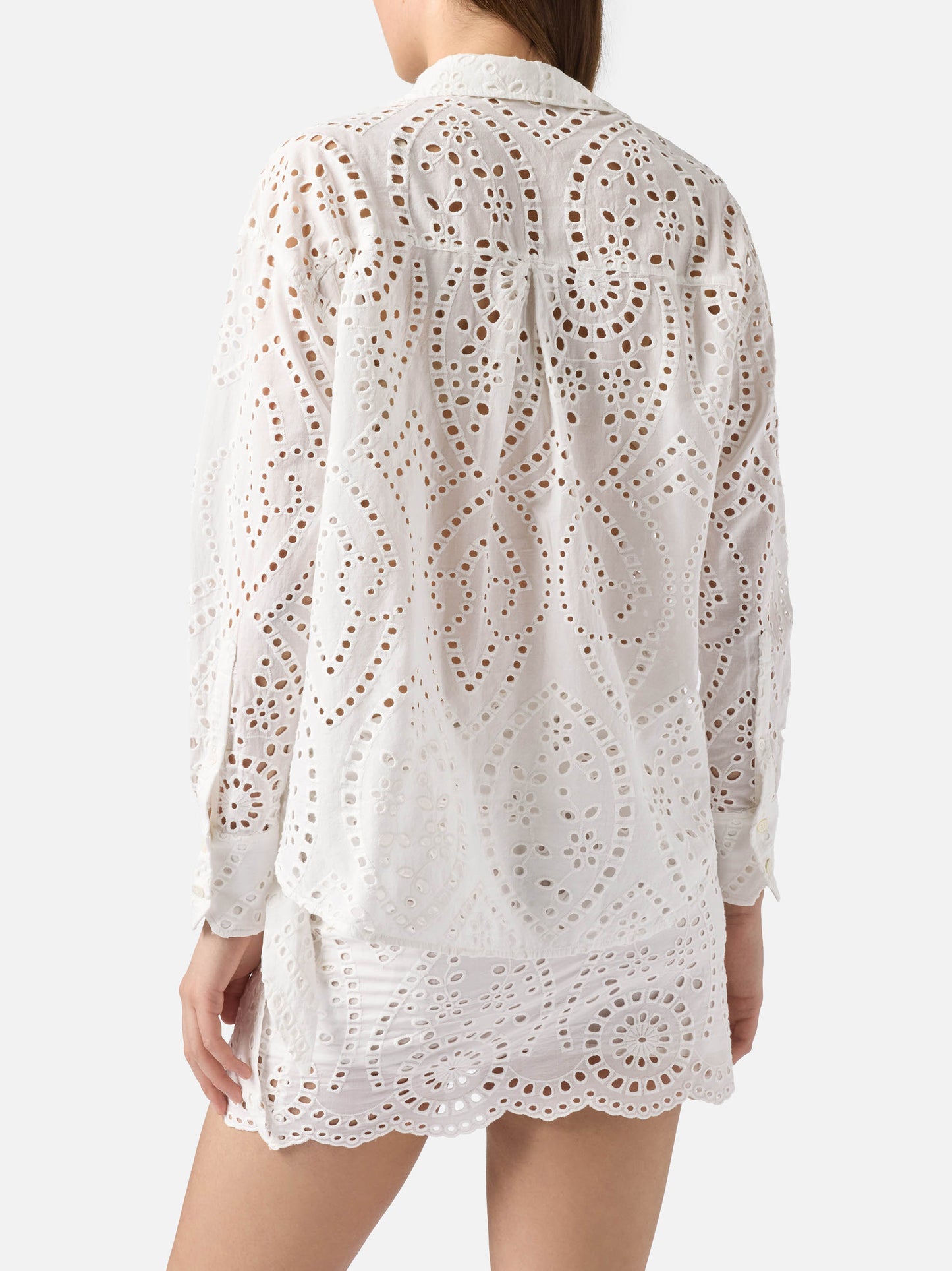 White broderie anglaise cotton Cristal shirt