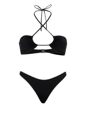 Dahlia Lido black bikini with bandeau top and classic briefs