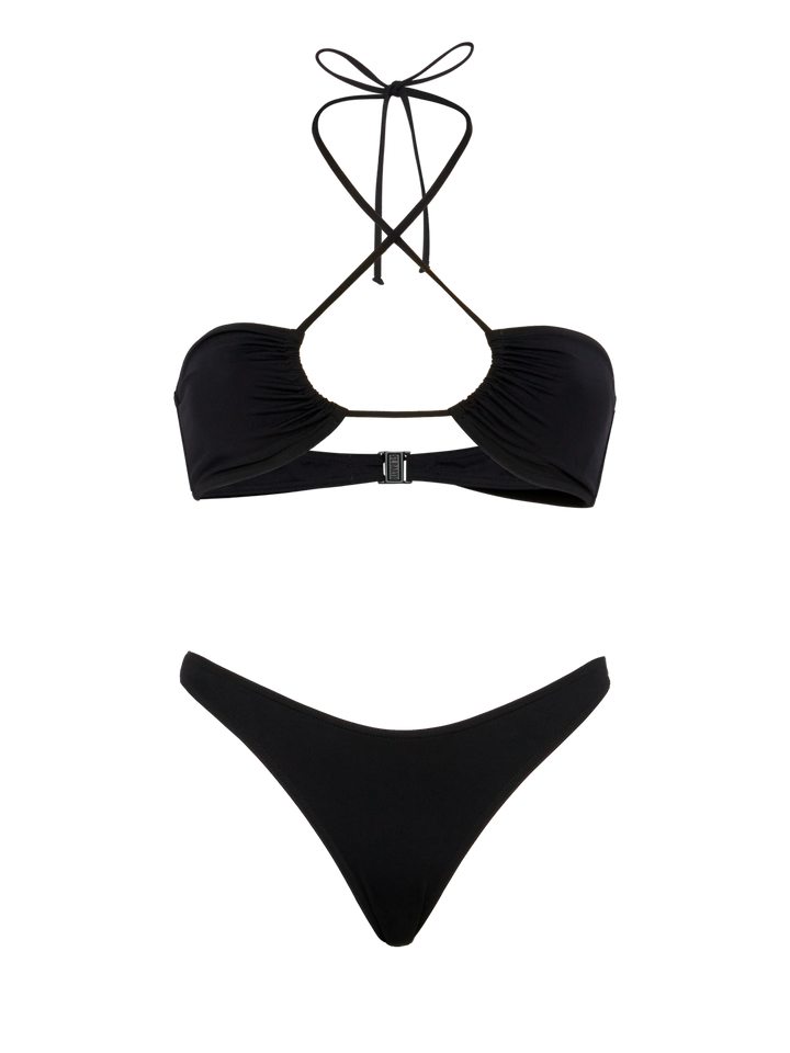 Dahlia Lido black bikini with bandeau top and classic briefs