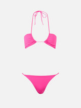 Woman fuchsia bandeau bikini Dahlia Jodene